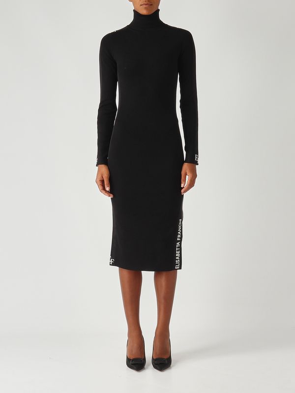 black midi ruffle dress Sander | Black Mesh Long-Sleeve Ruffle-Hem Midi Dress
