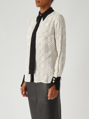 3. Georgette shirt for women Milk-Black