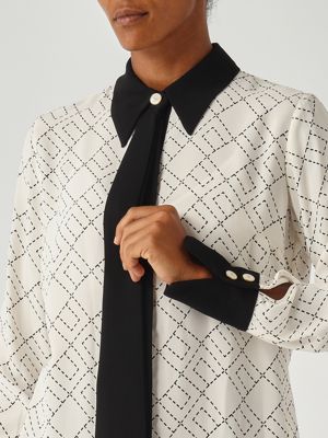 5. Georgette shirt for women Milk-Black