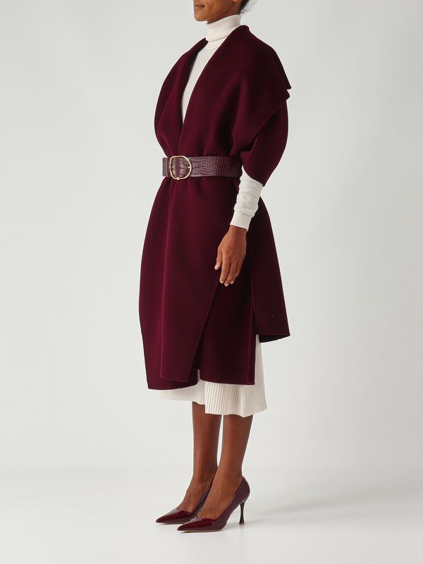 3. Mantella donna in panno di lana double Merlot Elisabetta Franchi cp67d56e2
