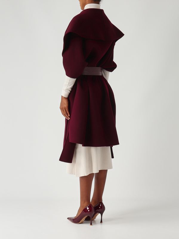 4. Mantella donna in panno di lana double Merlot Elisabetta Franchi cp67d56e2