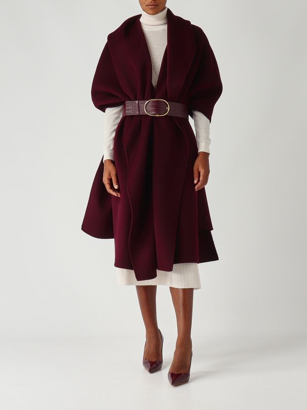 2. Mantella donna in panno di lana double Merlot Elisabetta Franchi cp67d56e2