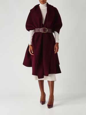 2. Mantella donna in panno di lana double Merlot