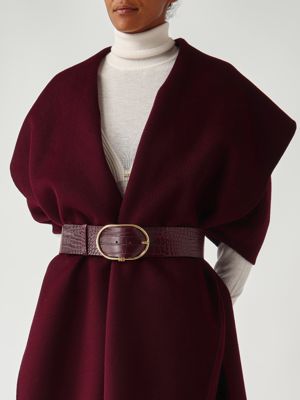 5. Mantella donna in panno di lana double Merlot