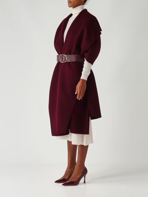 3. Mantella donna in panno di lana double Merlot