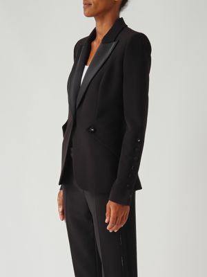 3. Blazer de mujer en crepé elástico Negro