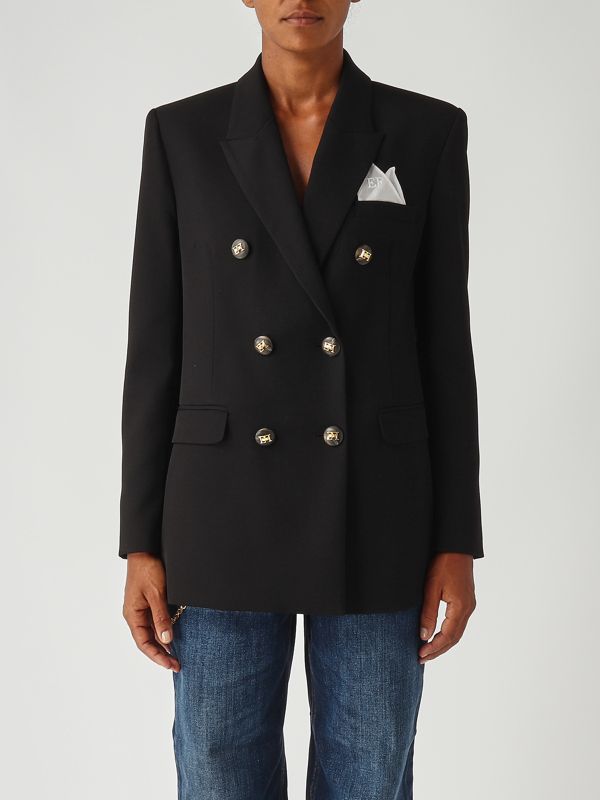 1. Blazer de mujer de crepé elástico Negro Elisabetta Franchi gi16156e2