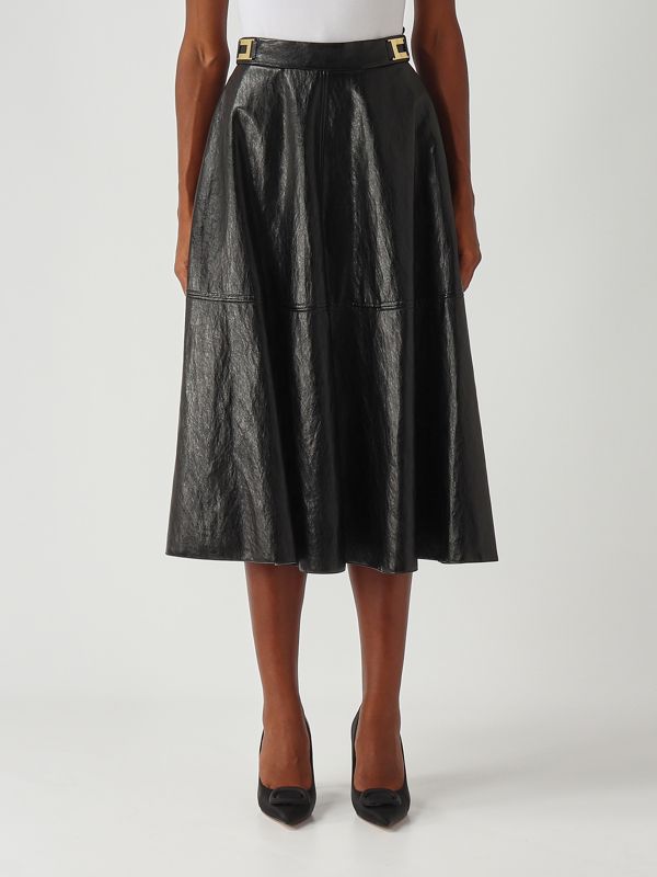1. Faux leather skirt for women Black Elisabetta Franchi go13656e2