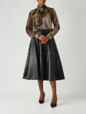 2. Faux leather skirt for women Black