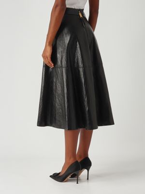 4. Faux leather skirt for women Black