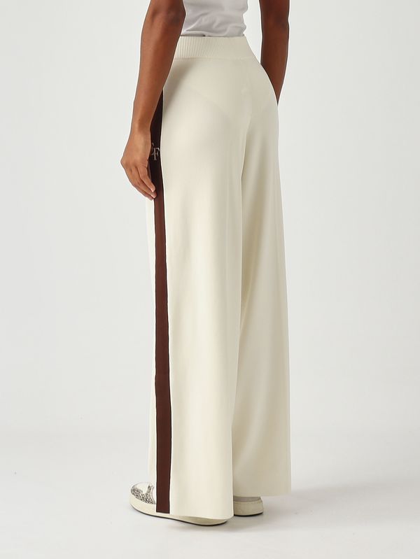 4. Pantalón de mujer de mezcla de viscosa Leche-Café Elisabetta Franchi kp69s56e2