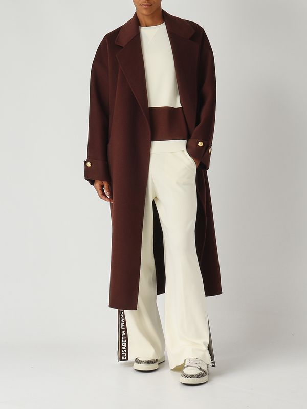 2. Pantalón de mujer de mezcla de viscosa Leche-Café Elisabetta Franchi kp69s56e2