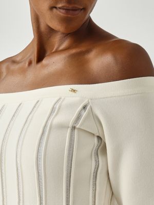 5. Top donna in maglia stretch Latte
