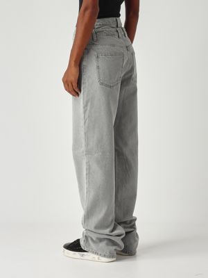 4. Jeans donna in denim di cotone Grigio Chiaro