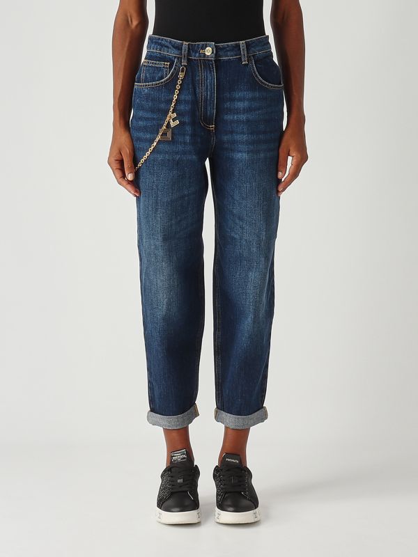 Jeans donna in denim di cotone pj14d56e2 Blu Denim