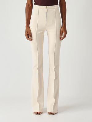 Pantalon en crêpe extensible pour femme Lait Elisabetta Franchi