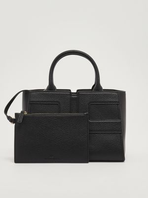 4. Bolso tote para mujer en símil piel Negro