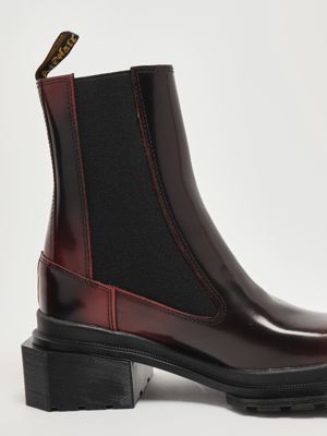 5. Stivaletto donna Chelsea Maybole in pelle Nero-Bordeaux