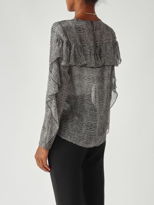 4. Blusa de seda para mujer Negro