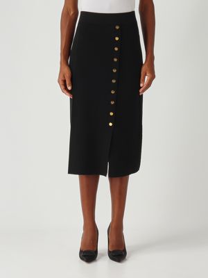Elisabetta Franchi stretch crêpe skirt with logoed zip