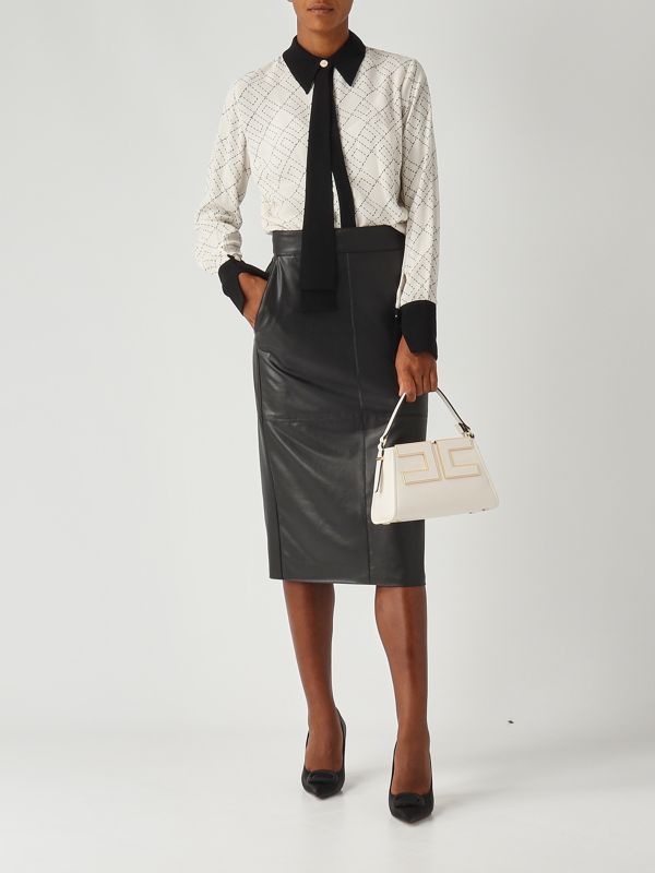 Comma Gonna Tubino Aderente Donna - Misto Cotone Con Ricamo E Logo, Lunghezza 49 Cm (Taglia 36) - 5
