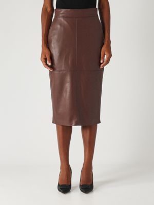 Faux leather skirt for women Coffee Elisabetta Franchi