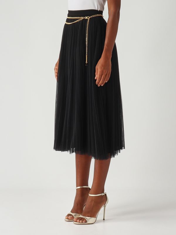 Elisabetta Franchi Tulle skirt for women - Black | Caposerio.com