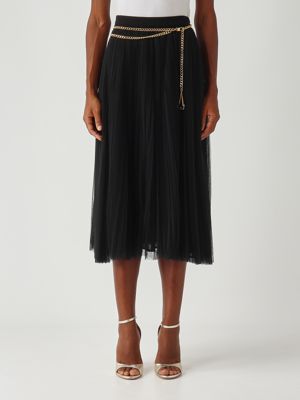 Pinko women's viscose jacquard knit skirt 103973a21t Black