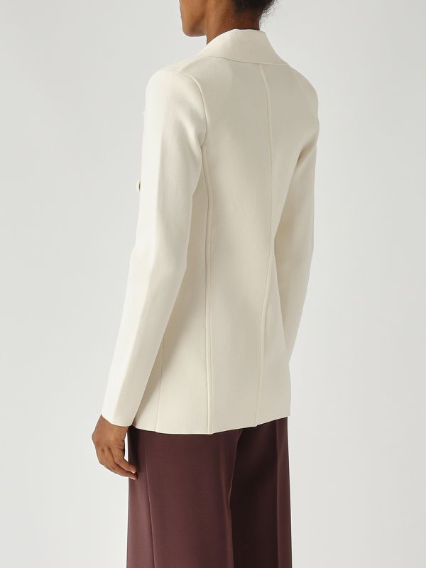 4. Blazer donna in maglia Latte Elisabetta Franchi mk52s57e2