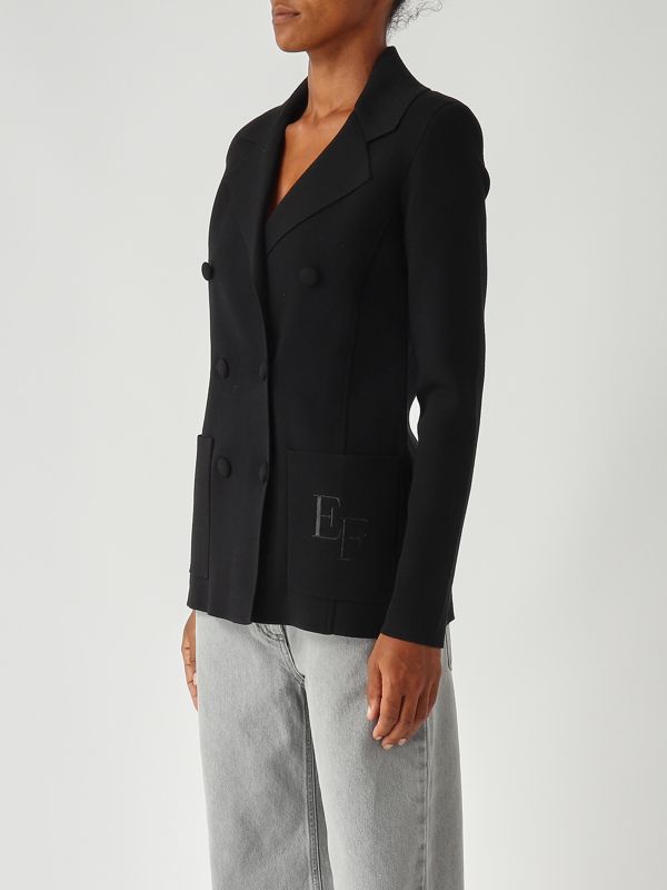 3. Blazer donna in maglia Nero Elisabetta Franchi mk52s57e2