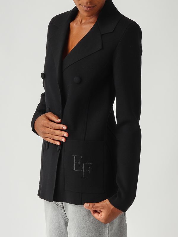 5. Blazer donna in maglia Nero Elisabetta Franchi mk52s57e2