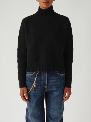 Pullover aus Wolle und Kaschmir für Frauen Schwarz Elisabetta Franchi