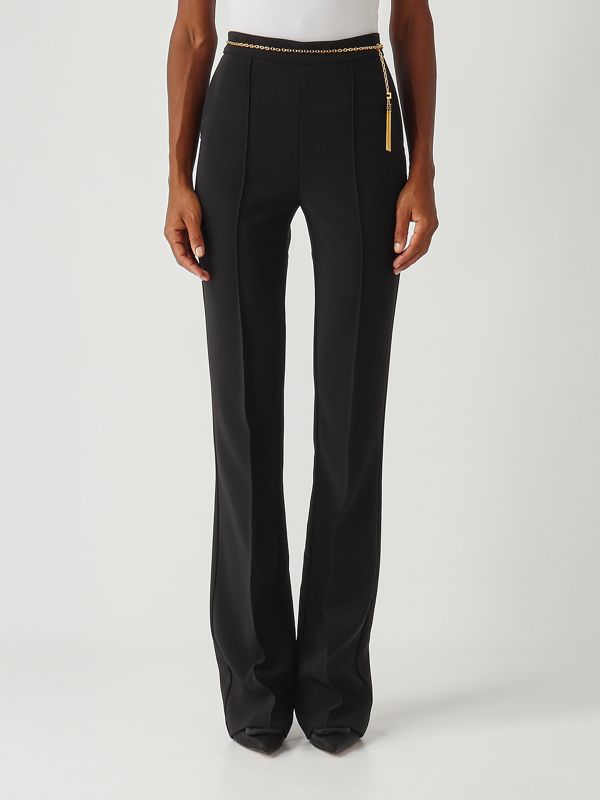 1. Pantalón de mujer de crepé elástico Negro Elisabetta Franchi pa14157e2