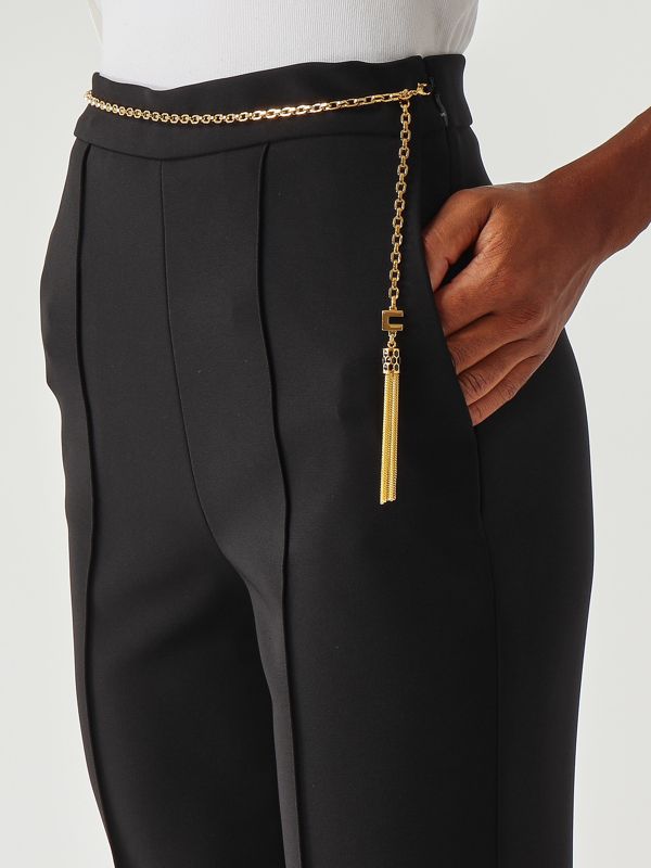 5. Pantalón de mujer de crepé elástico Negro Elisabetta Franchi pa14157e2