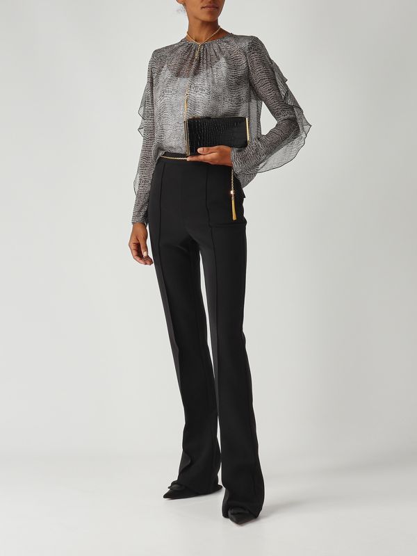 2. Pantalón de mujer de crepé elástico Negro Elisabetta Franchi pa14157e2