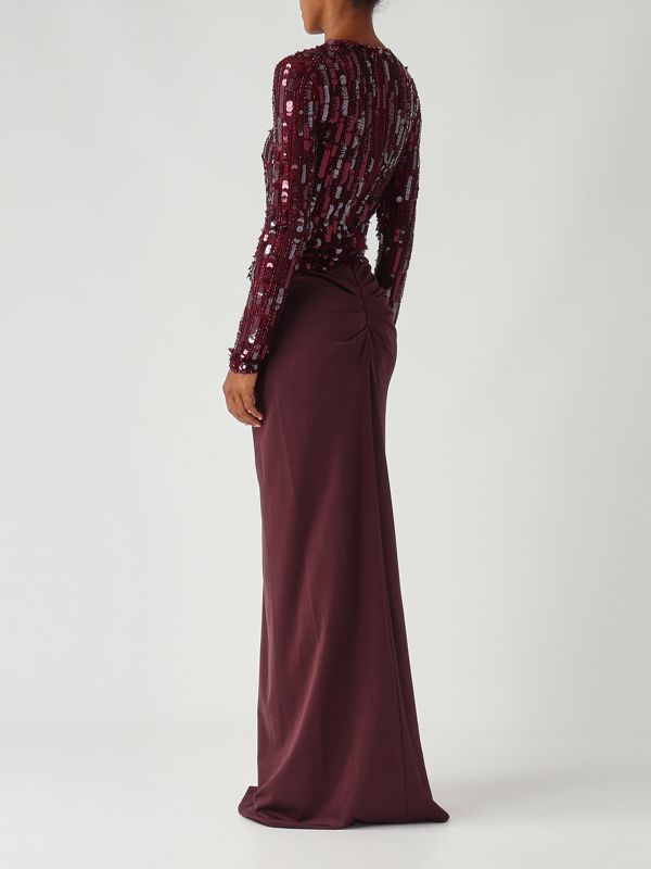 4. Robe en tulle extensible pour femme Rouge Noir Elisabetta Franchi abr2057e2