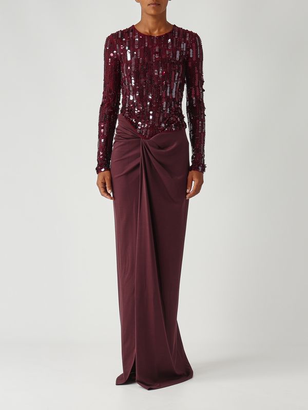 1. Robe en tulle extensible pour femme Rouge Noir Elisabetta Franchi abr2057e2