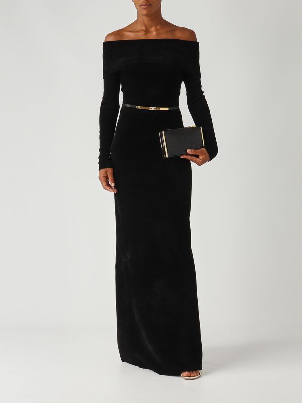 2. Kleid aus Chenille für Frauen Schwarz Elisabetta Franchi am34s57e2