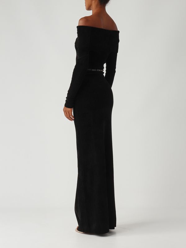 4. Kleid aus Chenille für Frauen Schwarz Elisabetta Franchi am34s57e2