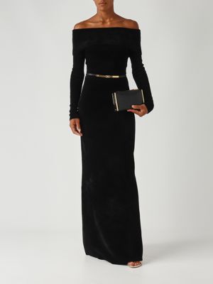2. Kleid aus Chenille für Frauen Schwarz