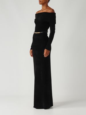 3. Kleid aus Chenille für Frauen Schwarz