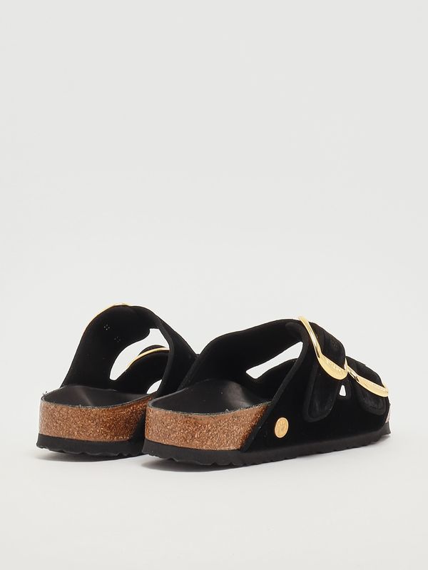 3. Arizona Big Buckle Velvet Textile leather and velvet sandals for women Black Velvet Birkenstock 1030056