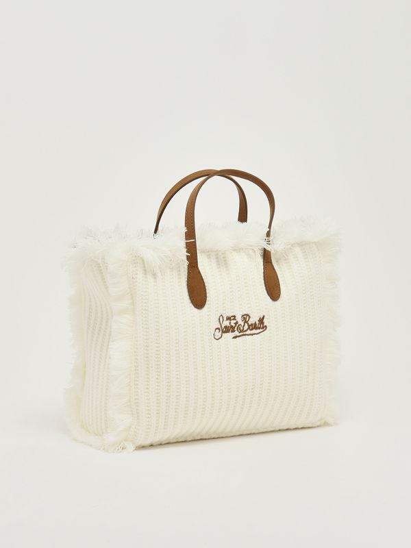 2. Colette Wool Rib knitted effect fabric bag for women 1019 Emb MC2 Saint Barth col0039