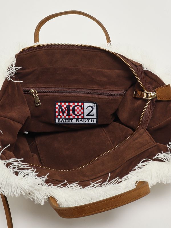 4. Colette Wool Rib knitted effect fabric bag for women 1019 Emb MC2 Saint Barth col0039