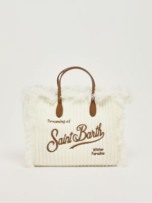Borsa donna Colette Wool Rib in tessuto effetto maglia 1019 Emb MC2 Saint Barth