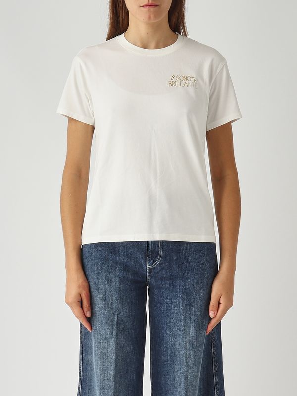 1. Camiseta de mujer Emilie de algodón Brillante 10 Emb MC2 Saint Barth emi0002