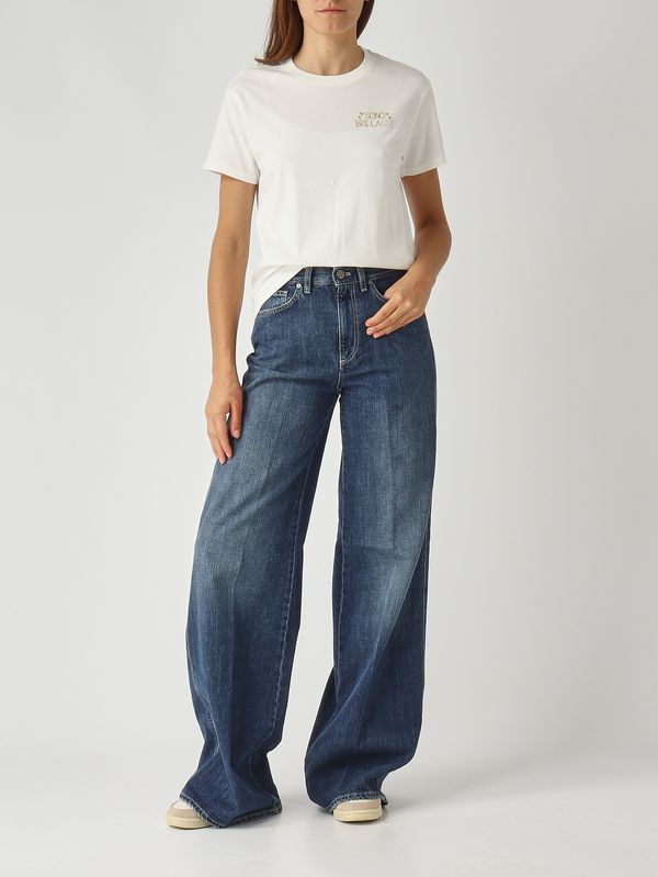 2. Camiseta de mujer Emilie de algodón Brillante 10 Emb MC2 Saint Barth emi0002