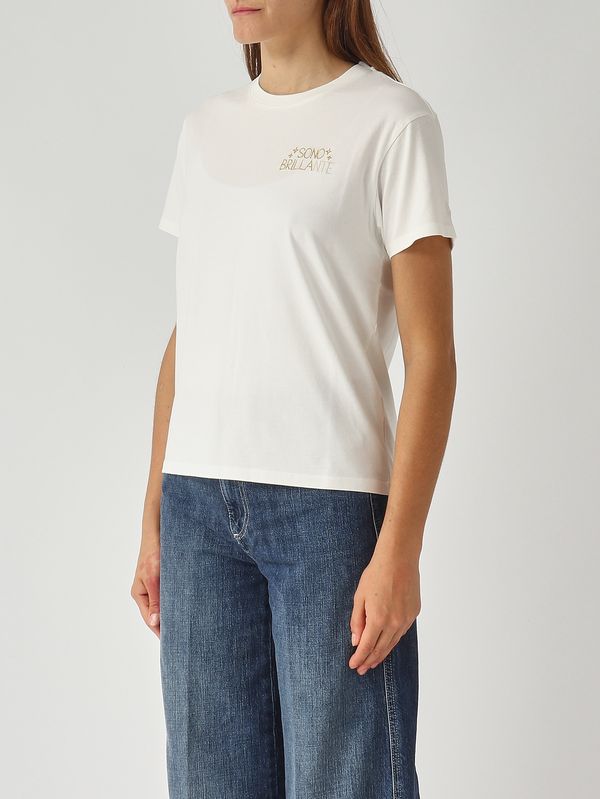 3. Camiseta de mujer Emilie de algodón Brillante 10 Emb MC2 Saint Barth emi0002