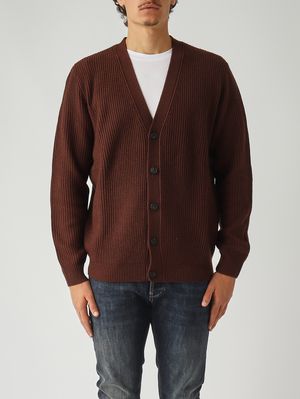 Cardigan uomo Herrison in lana cardata 18 Brown MC2 Saint Barth