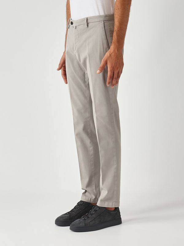 2. BG04 men's slim fit stretch cotton gabardine trousers Gray Briglia bg04400009